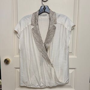 TOWNSEN silk Cream sequins blouse